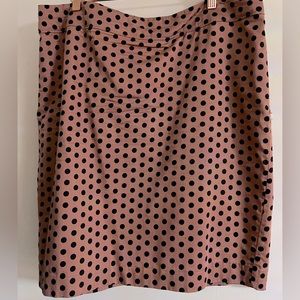 Polka dots! Ann Taylor LOFT copper and black polka dot skirt size 16